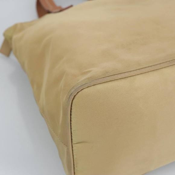 PRADA Hand Bag Nylon Beige Silver Auth 97427 - Picture 14 of 16